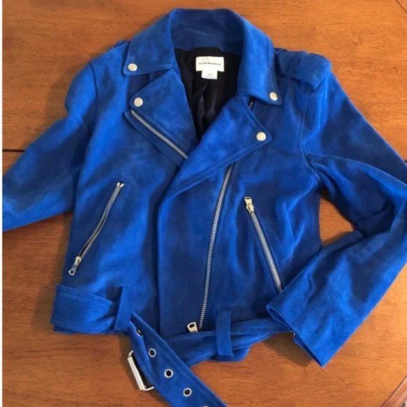 Club Monaco Suede Blue Jacket - Picture 3 of 4